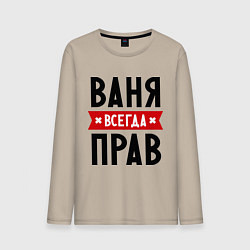Мужской лонгслив Ваня всегда прав