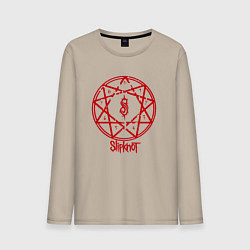 Лонгслив хлопковый мужской Slipknot Penragram, цвет: миндальный
