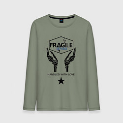 Лонгслив хлопковый мужской Fragile Express, цвет: авокадо