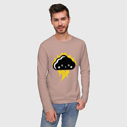 Лонгслив хлопковый мужской Тучка Аниме, цвет: пыльно-розовый — фото 2