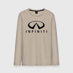 Лонгслив хлопковый мужской Infiniti logo, цвет: миндальный