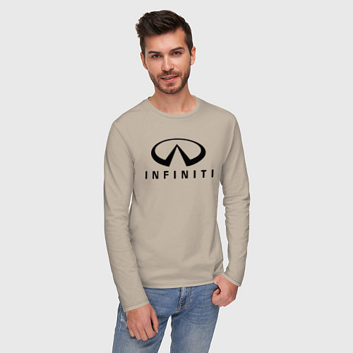 Мужской лонгслив Infiniti logo / Миндальный – фото 3