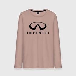 Лонгслив хлопковый мужской Infiniti logo, цвет: пыльно-розовый