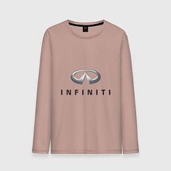 Лонгслив хлопковый мужской Logo Infiniti, цвет: пыльно-розовый