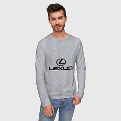 Лонгслив хлопковый мужской Lexus logo, цвет: меланж — фото 2