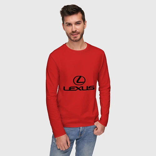 Мужской лонгслив Lexus logo / Красный – фото 3