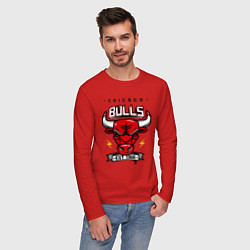 Лонгслив хлопковый мужской Chicago Bulls est. 1966, цвет: красный — фото 2