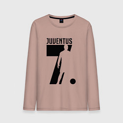 Лонгслив хлопковый мужской Juventus: Ronaldo 7, цвет: пыльно-розовый