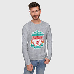 Лонгслив хлопковый мужской Liverpool FC, цвет: меланж — фото 2