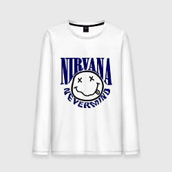 Лонгслив хлопковый мужской Nevermind Nirvana, цвет: белый