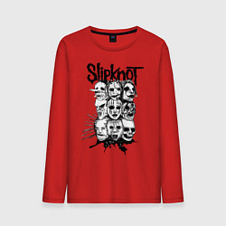 Лонгслив хлопковый мужской Slipknot Faces, цвет: красный