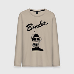 Лонгслив хлопковый мужской Bender monochrome, цвет: миндальный