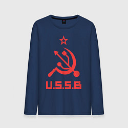 Лонгслив хлопковый мужской USSB, цвет: тёмно-синий