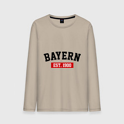 Лонгслив хлопковый мужской FC Bayern Est. 1900, цвет: миндальный