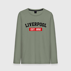 Лонгслив хлопковый мужской FC Liverpool Est. 1892, цвет: авокадо