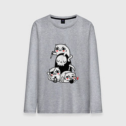 Лонгслив хлопковый мужской CAT GOT YOUR SOUL, цвет: меланж