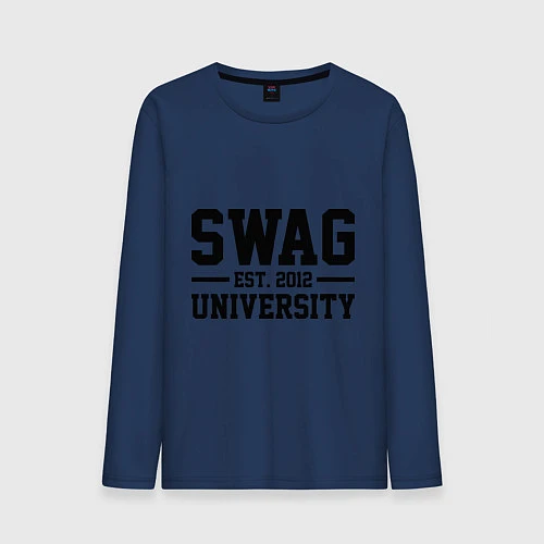 Мужской лонгслив Swag University / Тёмно-синий – фото 1