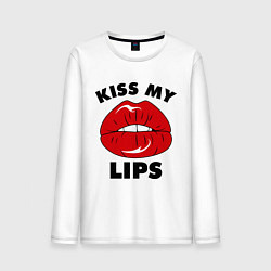 Лонгслив хлопковый мужской Kiss my Lips, цвет: белый