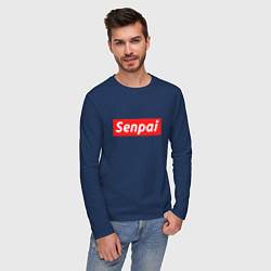 Лонгслив хлопковый мужской Senpai Supreme, цвет: тёмно-синий — фото 2