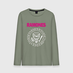 Лонгслив хлопковый мужской Ramones Boyband, цвет: авокадо