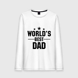 Лонгслив хлопковый мужской Worlds best DADDY, цвет: белый