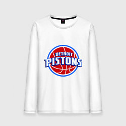 Лонгслив хлопковый мужской Detroit Pistons - logo, цвет: белый