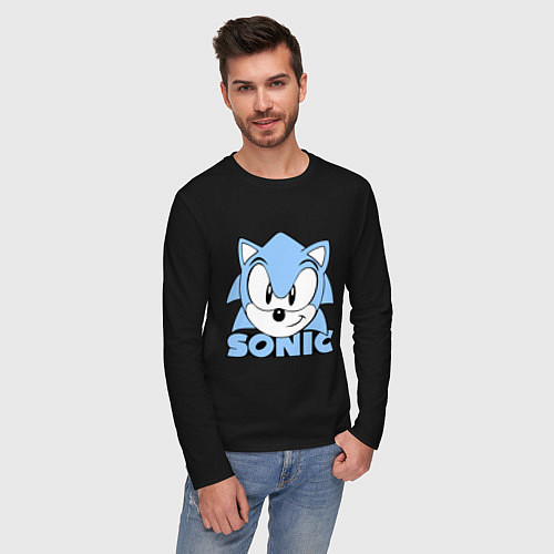 Мужской лонгслив Соник / Черный – фото 3