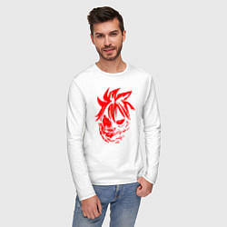 Лонгслив хлопковый мужской Son of Flame Dragon, цвет: белый — фото 2