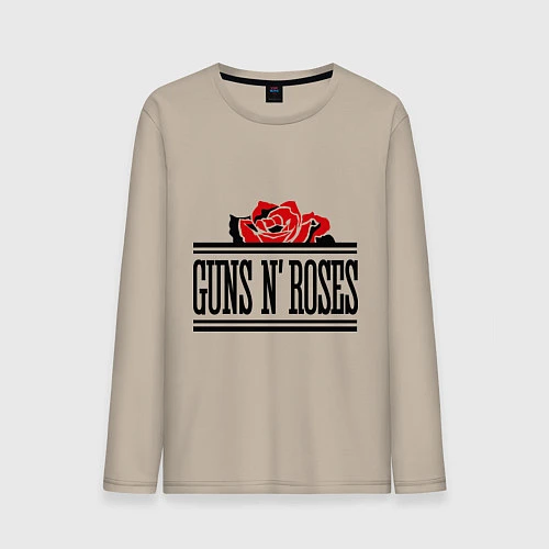 Мужской лонгслив Guns n Roses: rose / Миндальный – фото 1