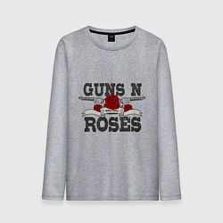 Лонгслив хлопковый мужской Guns n Roses: rock'n'roll, цвет: меланж