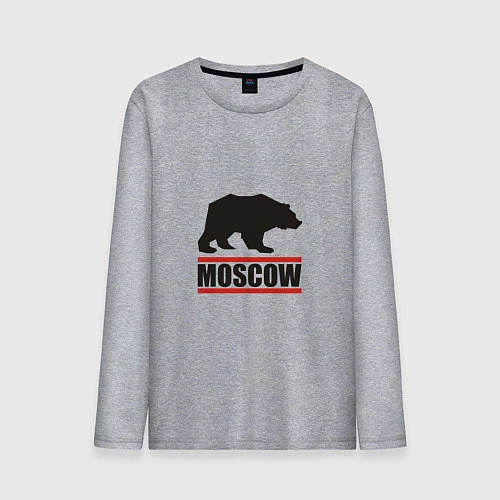 Мужской лонгслив Moscow Bear / Меланж – фото 1