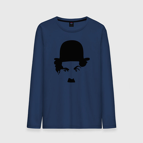 Мужской лонгслив Чарли Чаплин / Тёмно-синий – фото 1