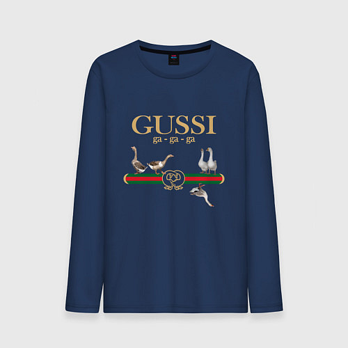 Мужской лонгслив GUSSI Village Version / Тёмно-синий – фото 1
