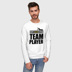 Лонгслив хлопковый мужской Brazzers Team Player, цвет: белый — фото 2