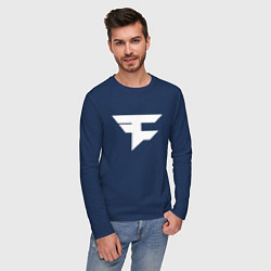 Лонгслив хлопковый мужской FAZE Symbol, цвет: тёмно-синий — фото 2