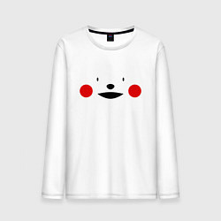 Лонгслив хлопковый мужской Kumamon Face, цвет: белый