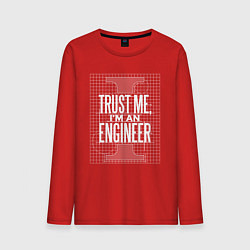 Лонгслив хлопковый мужской I'm an Engineer, цвет: красный