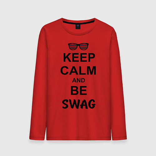 Мужской лонгслив Keep Calm & Be Swag / Красный – фото 1