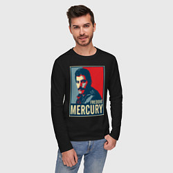 Лонгслив хлопковый мужской Freddie Mercury, цвет: черный — фото 2