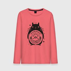 Лонгслив хлопковый мужской Narute Totoro, цвет: коралловый
