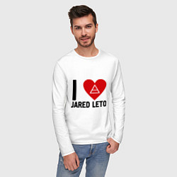 Лонгслив хлопковый мужской I love Jared Leto, цвет: белый — фото 2