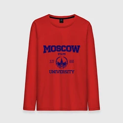 Лонгслив хлопковый мужской MGU Moscow University, цвет: красный