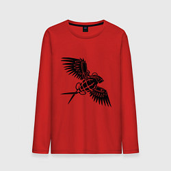 Лонгслив хлопковый мужской Граната с крыльями, цвет: красный