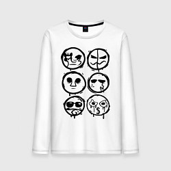 Лонгслив хлопковый мужской HU Masks, цвет: белый