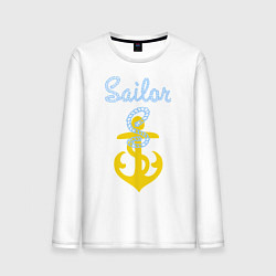 Лонгслив хлопковый мужской Sailor, цвет: белый