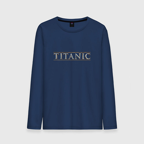 Мужской лонгслив Титаник Лого / Тёмно-синий – фото 1