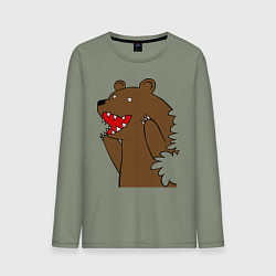 Мужской лонгслив Медведь цензурный