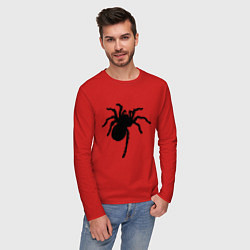 Лонгслив хлопковый мужской Черный паук, цвет: красный — фото 2