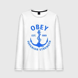 Лонгслив хлопковый мужской OBEY: Suprerior Strength, цвет: белый