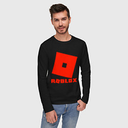Лонгслив хлопковый мужской Roblox Logo, цвет: черный — фото 2